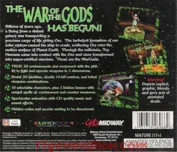 War Gods (US) box cover back